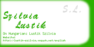 szilvia lustik business card